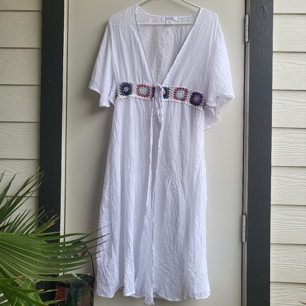 White Crochet Beach Cover Up